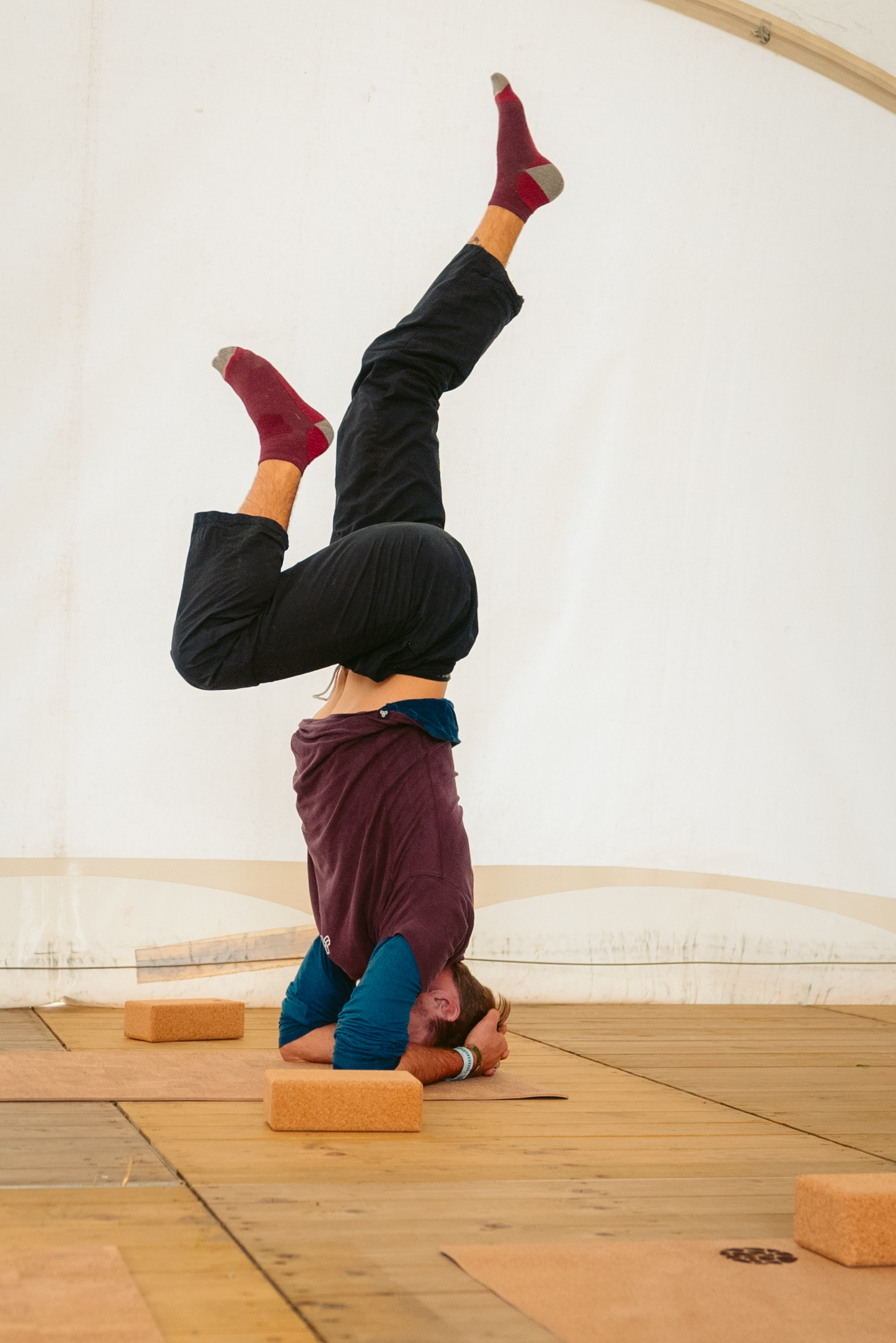 Rock Werchter Headstand Legs Crossed