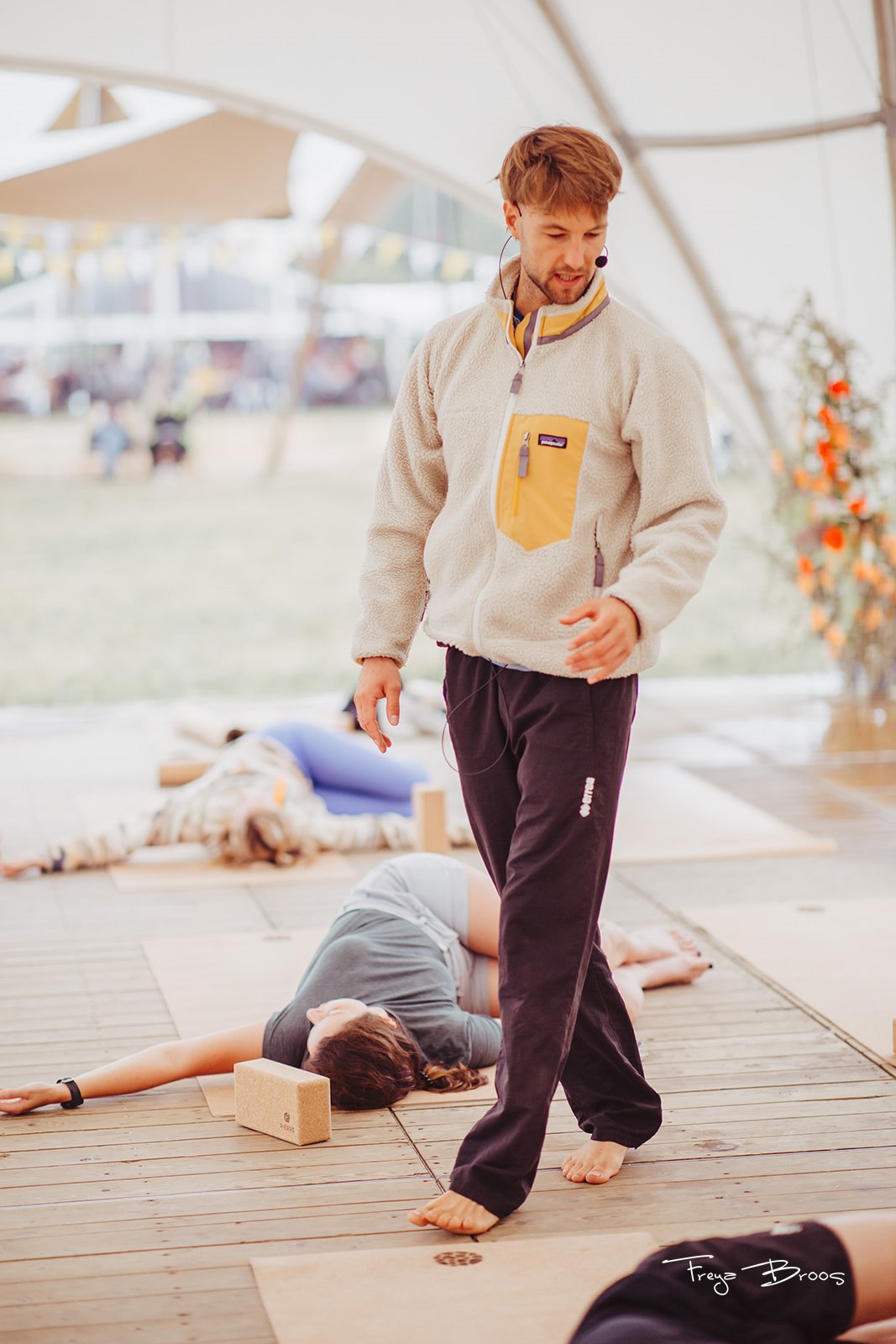 Festival Dome Teacher Walking Savasana