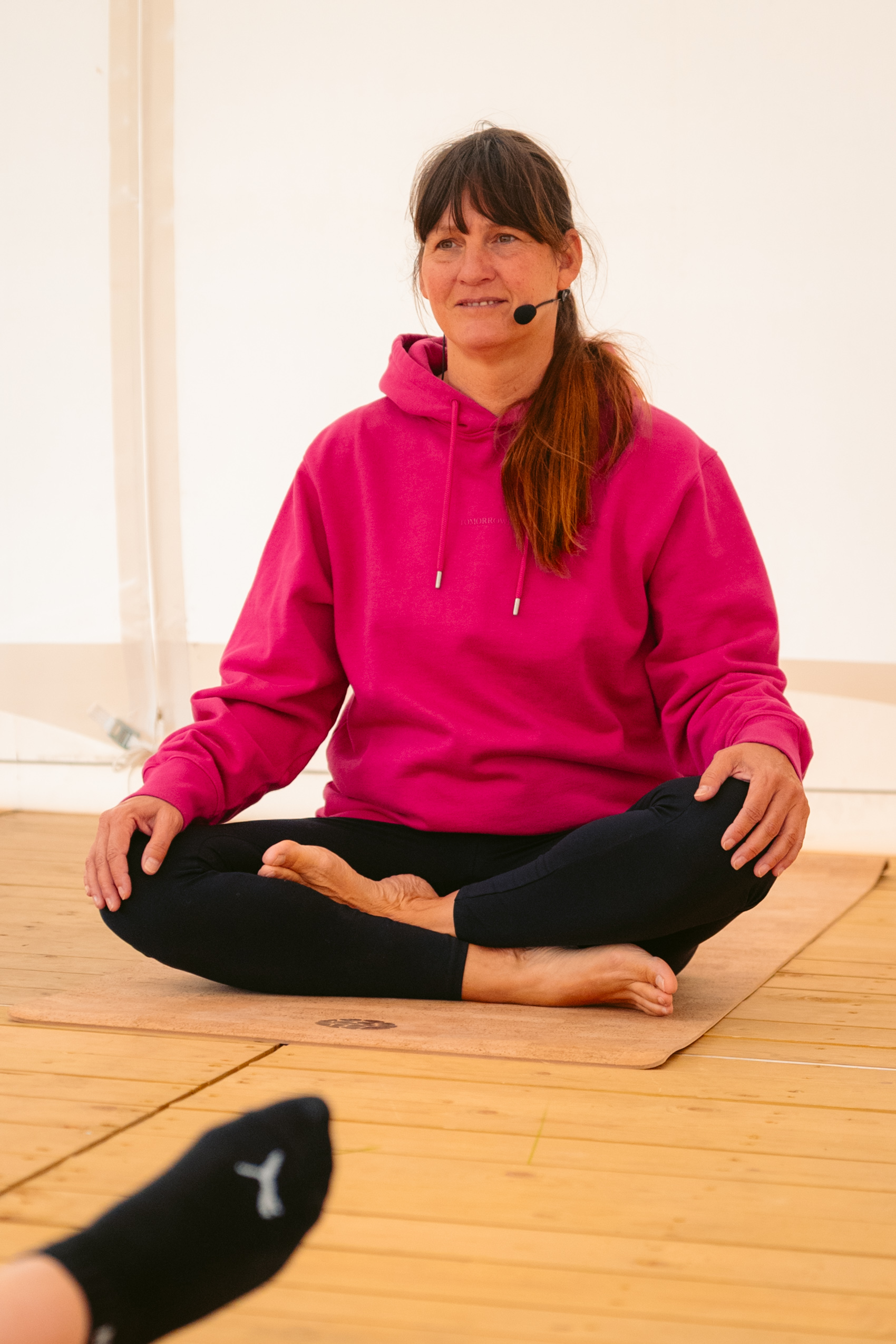 Rock Werchter Teacher Pink Hoodie Seated