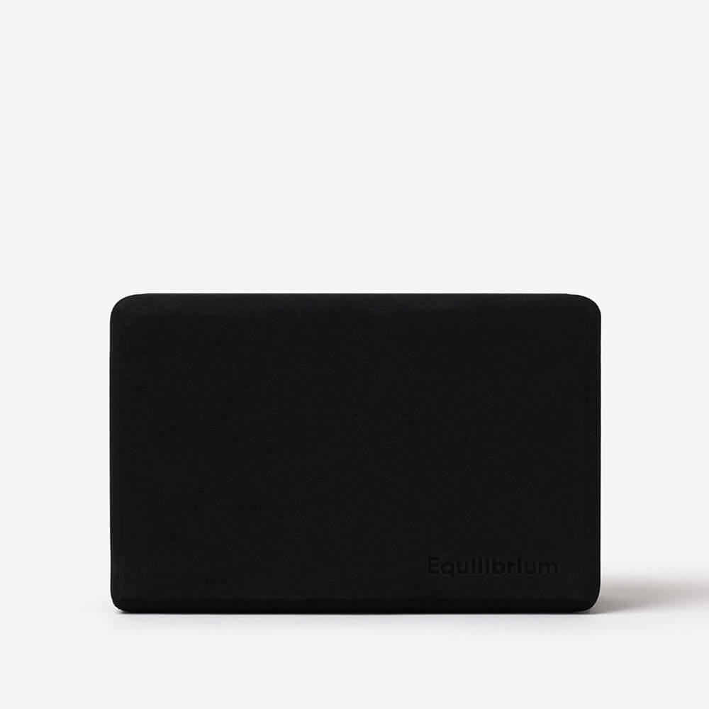 Black Yoga Block With Equilibrium Logo