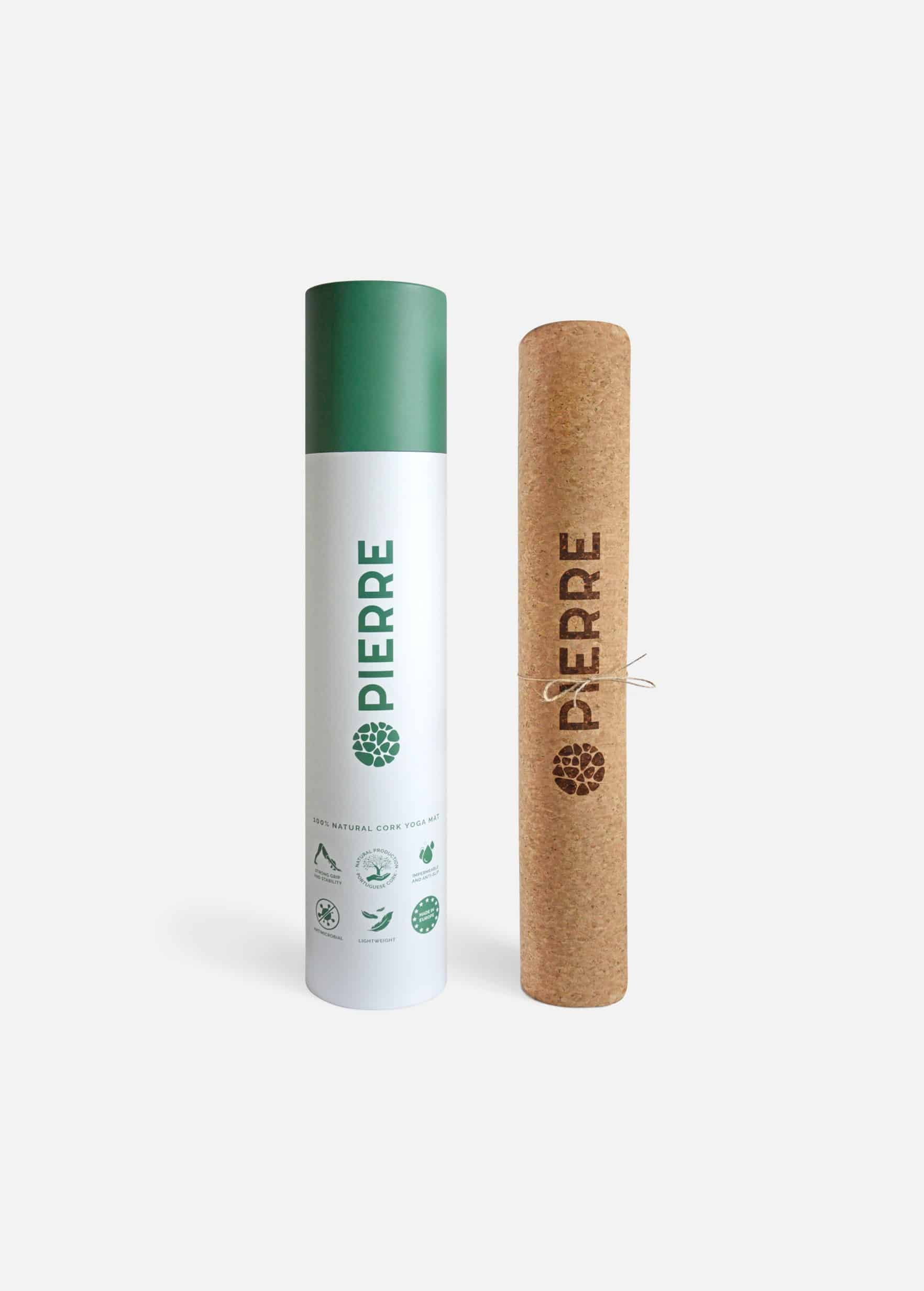 PIERRE Cork Yoga Mat And Packaging