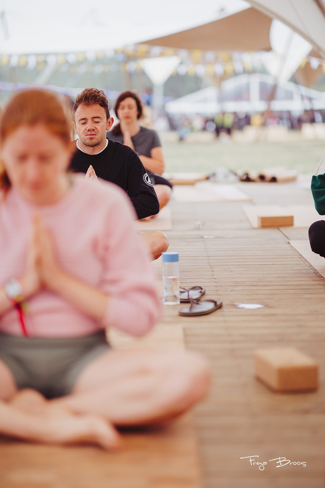 Festival Dome Woman Seated Pink Jumper