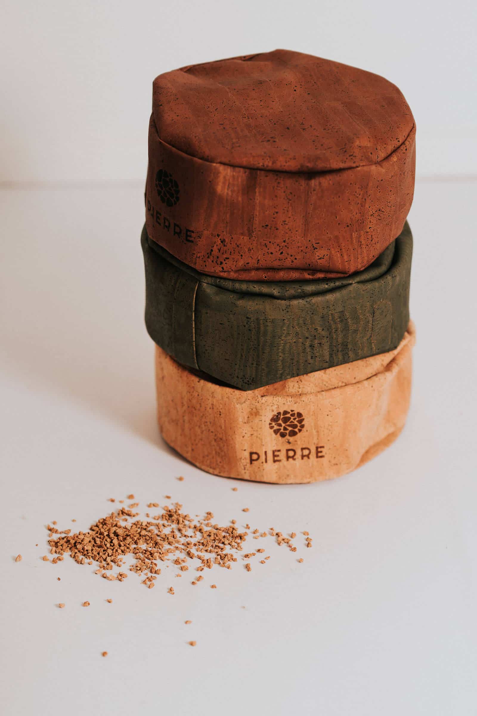 Stack of PIERRE Cork Meditation Cushions