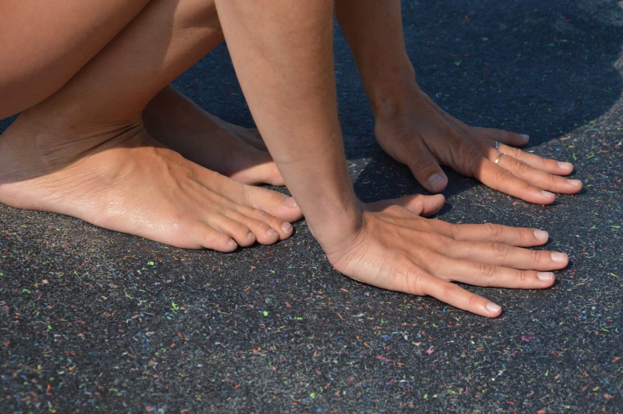 Yoga Practice On Recycled Material Mat