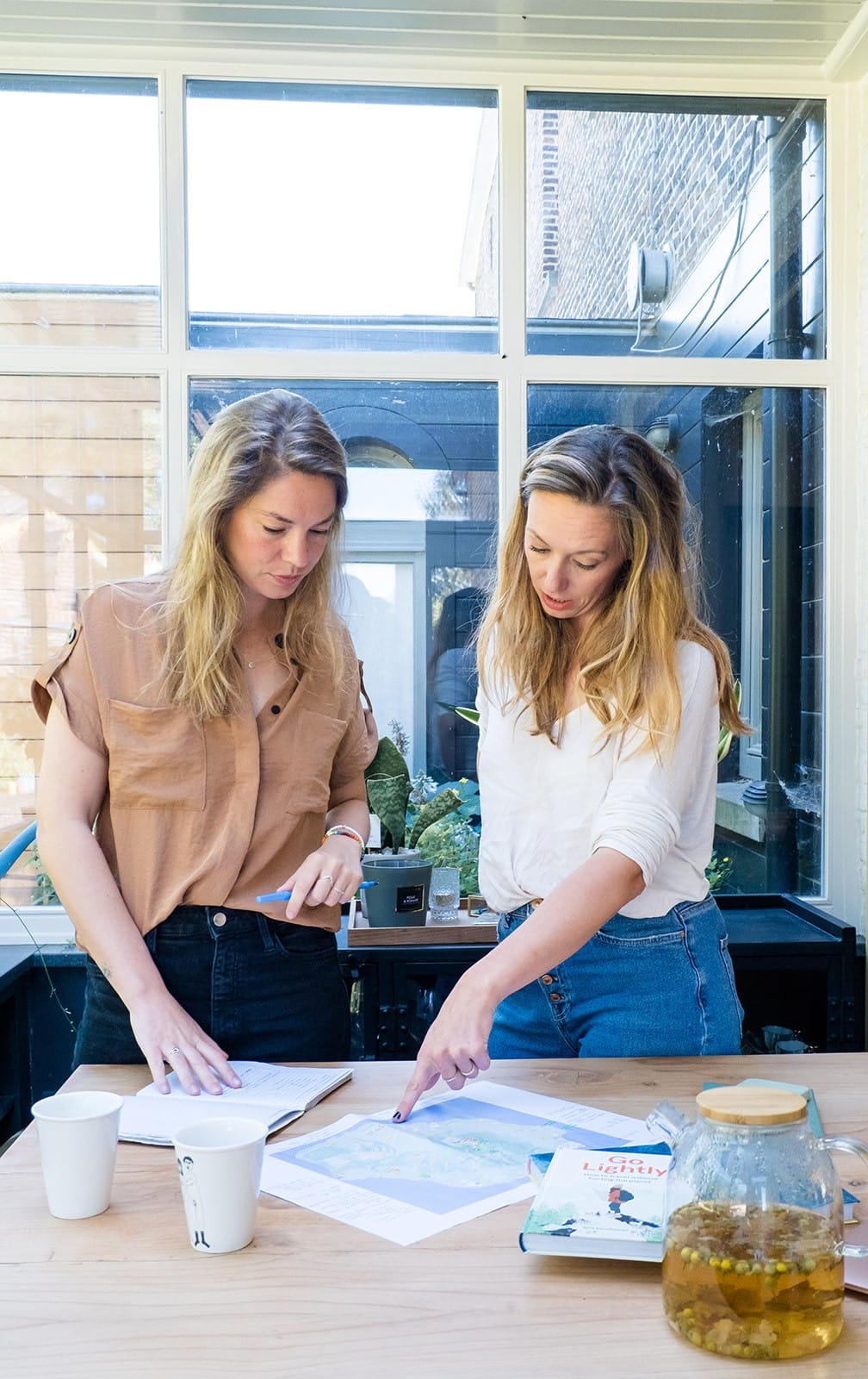 Two Women Planning Sustainability Projects