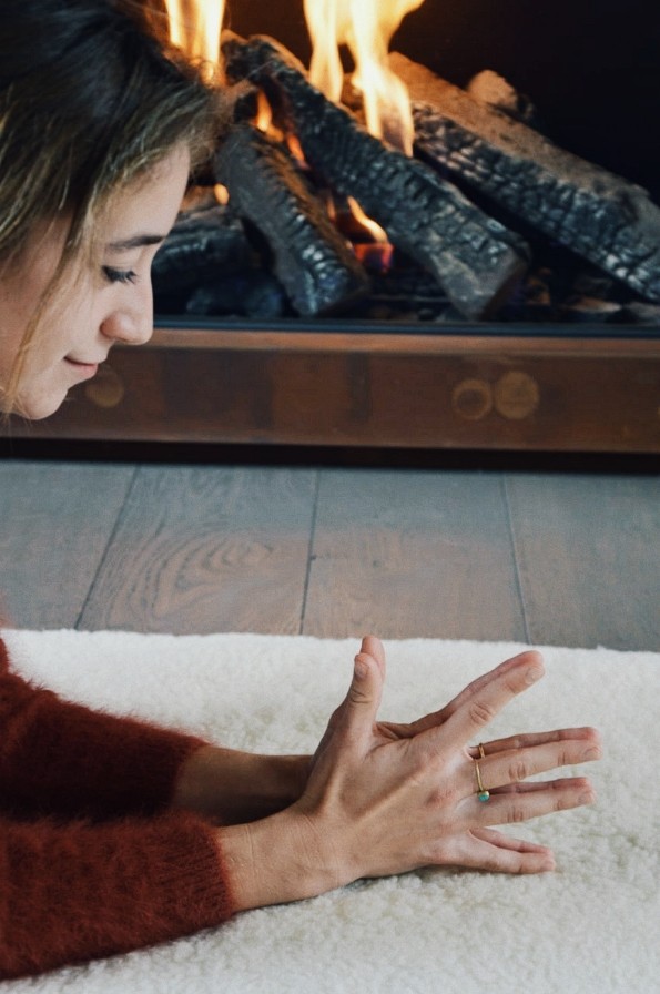 Woman Resting On PIERRE Wool Mat