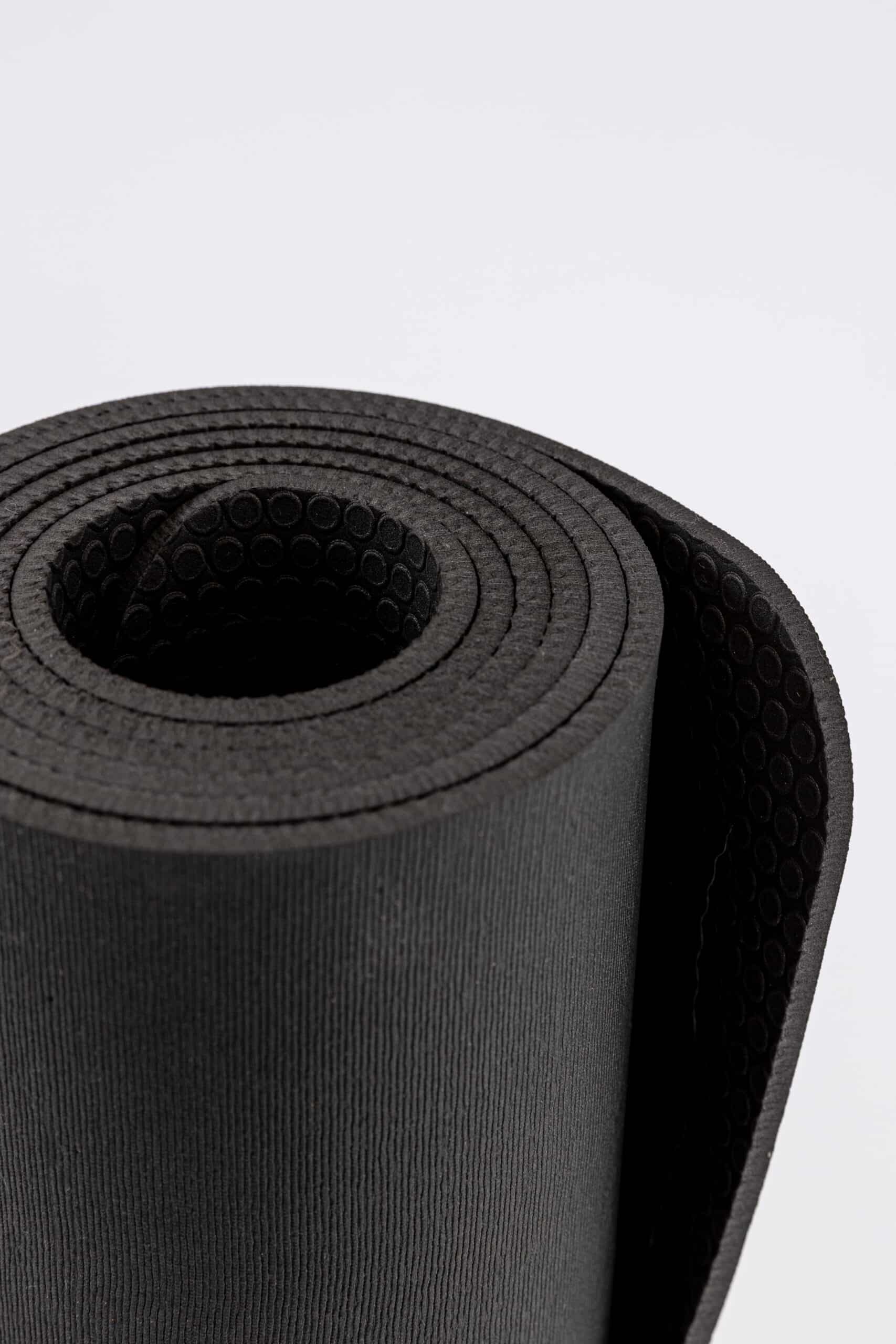 Rolled PIERRE Black Rubber Yoga Mat