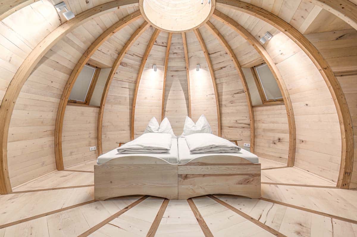 Modern Wooden Dome Bedroom Interior