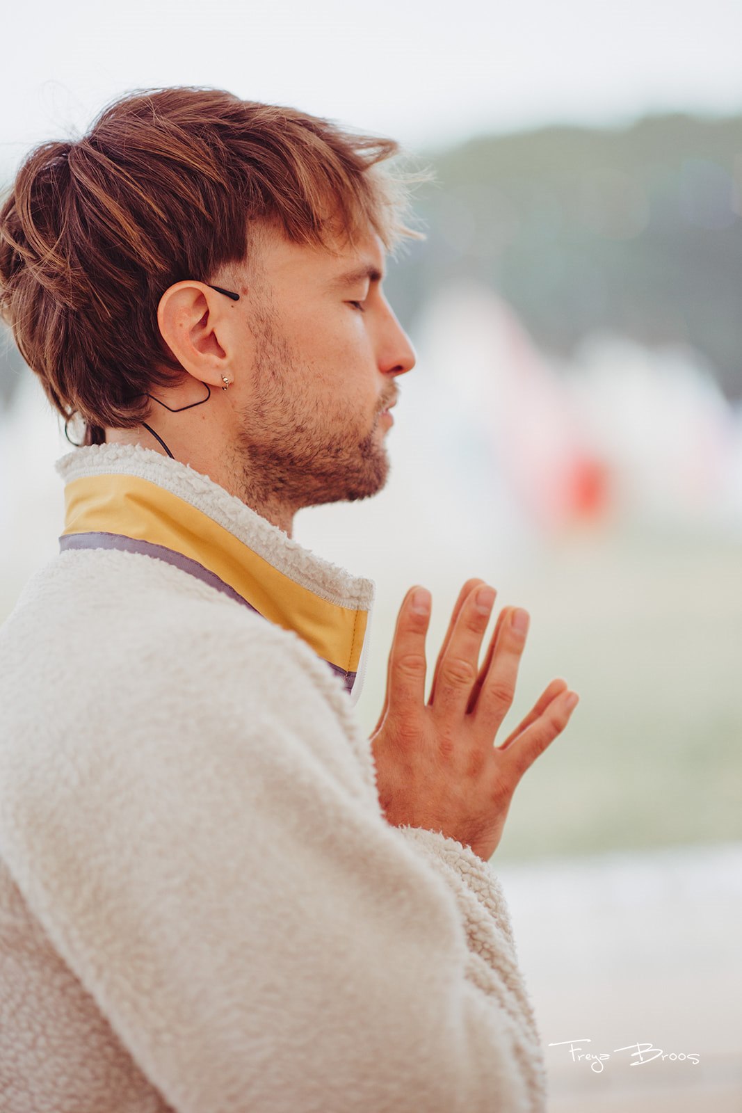 Festival Dome Man Meditating Profile