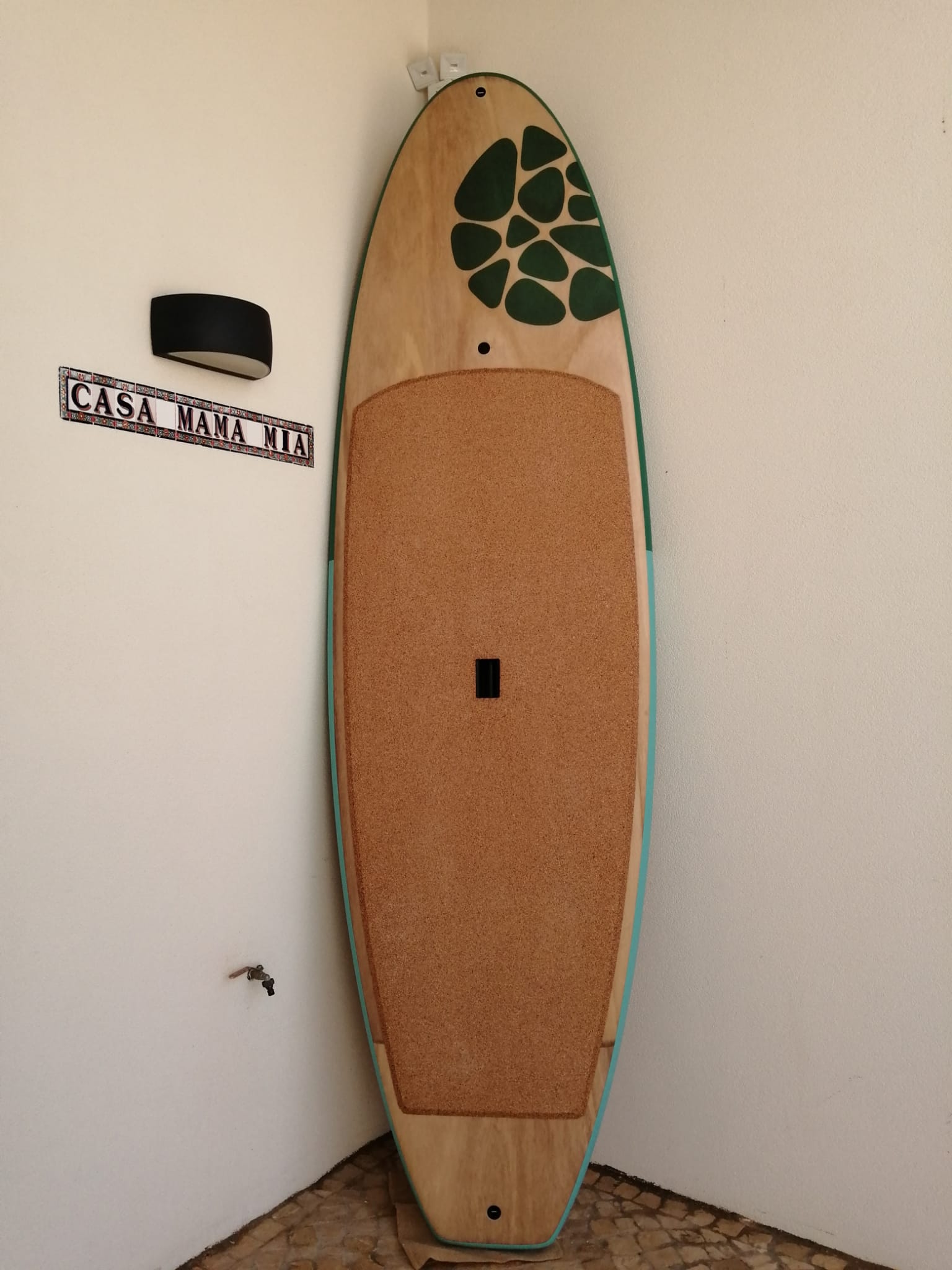 Wooden Paddle Board With Cork Deck