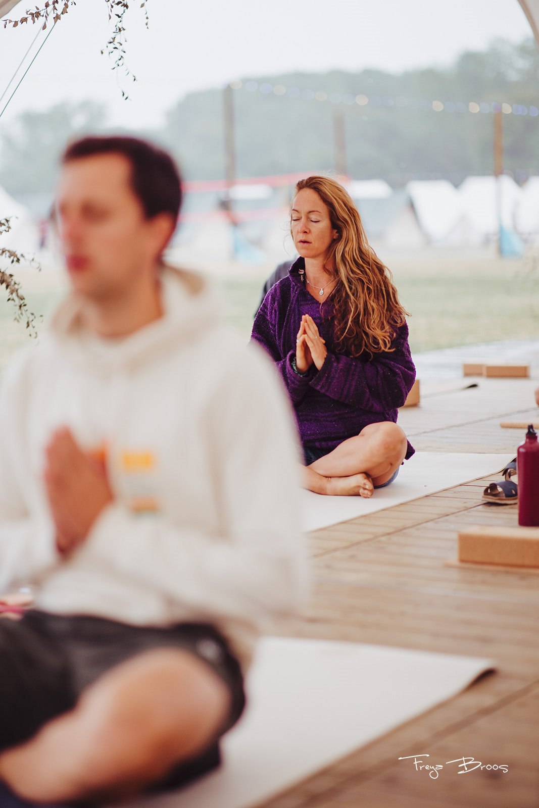 Festival Dome Two Participants Meditating