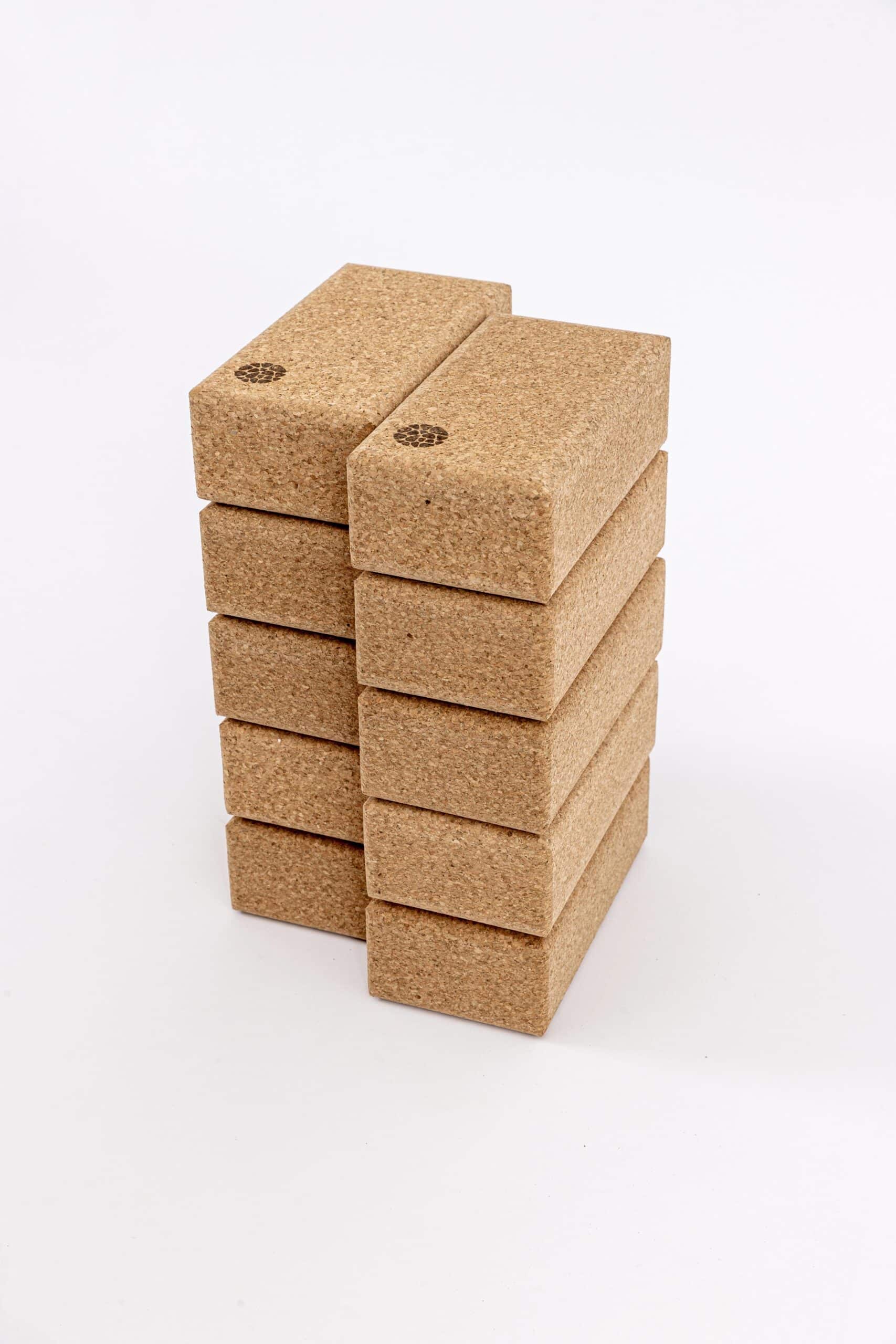 Stack Of PIERRE Cork Yoga Blocks