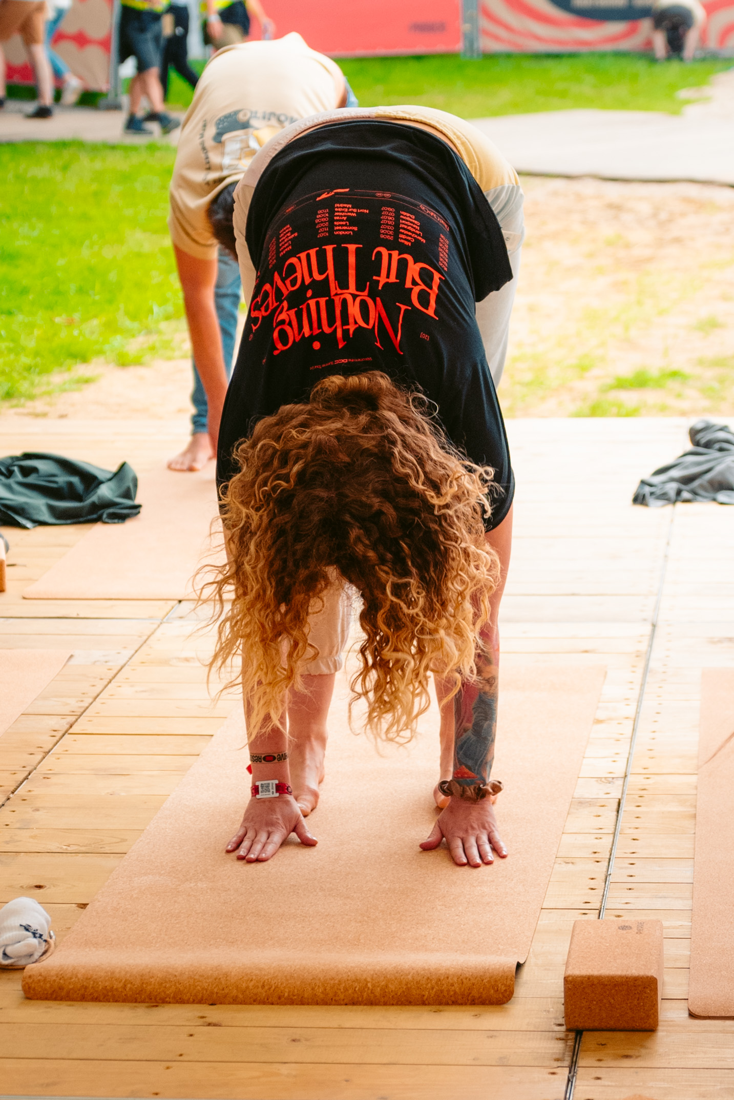 Rock Werchter Forward Fold Curly Hair Grass