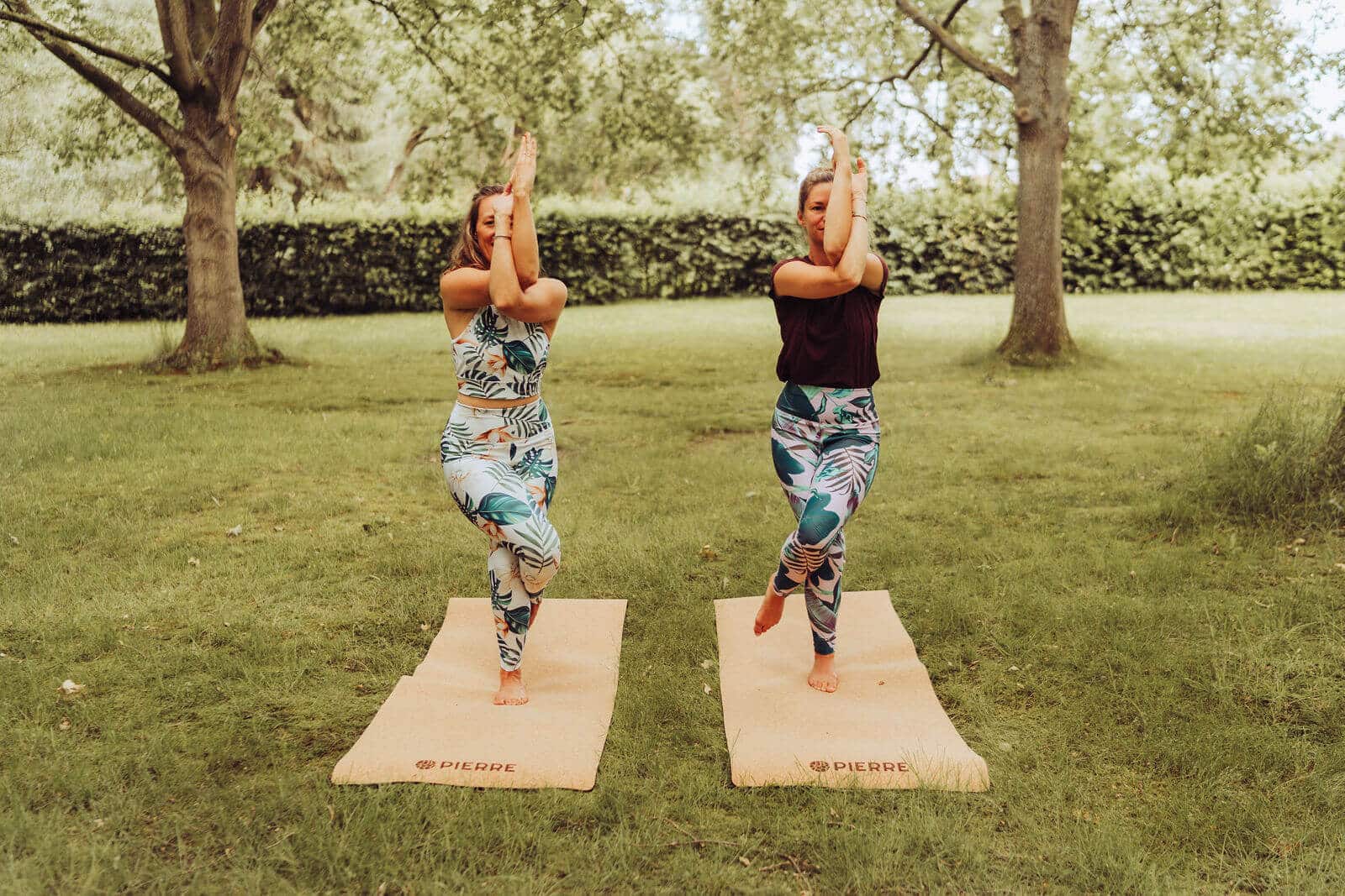 Eagle Pose on PIERRE Cork Mats