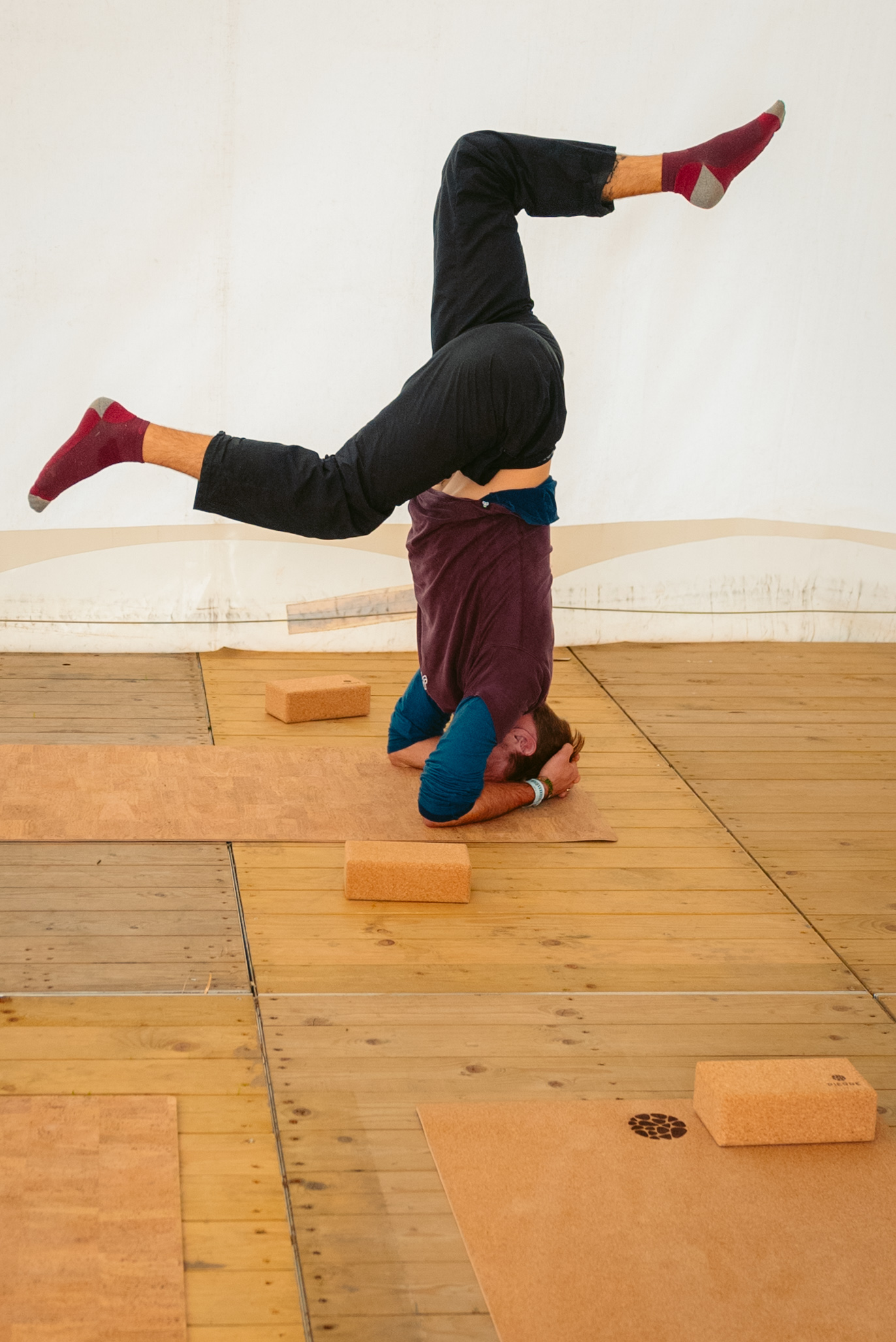 Rock Werchter Headstand Legs Bent Tent