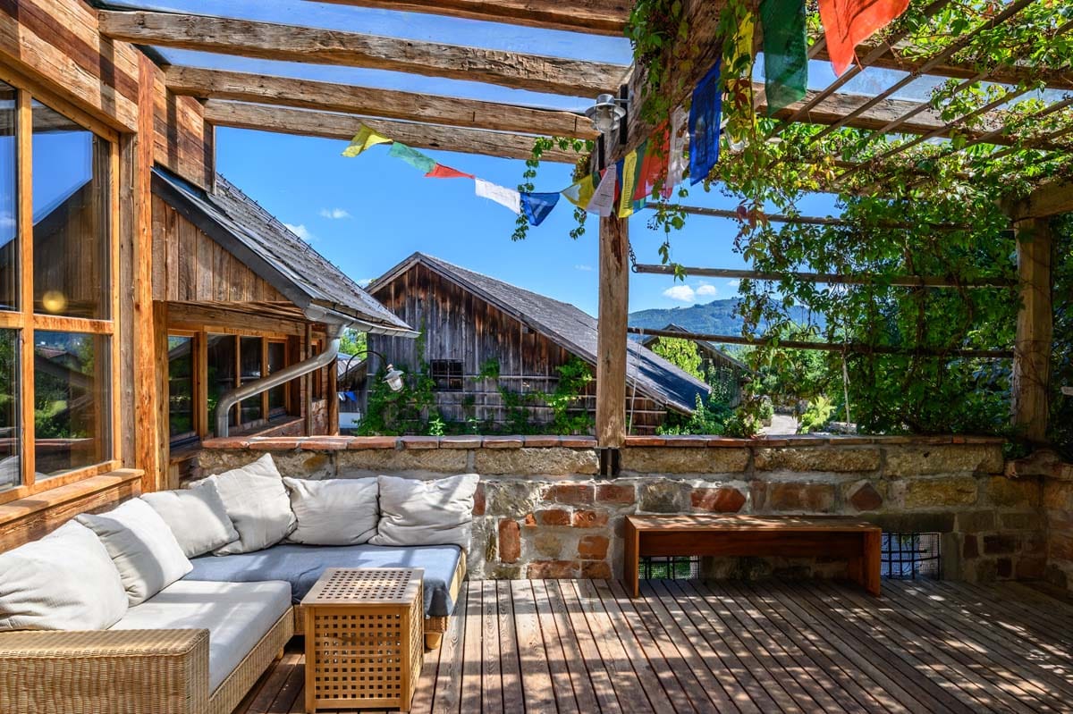 Rustic Outdoor Yoga Studio Terrace