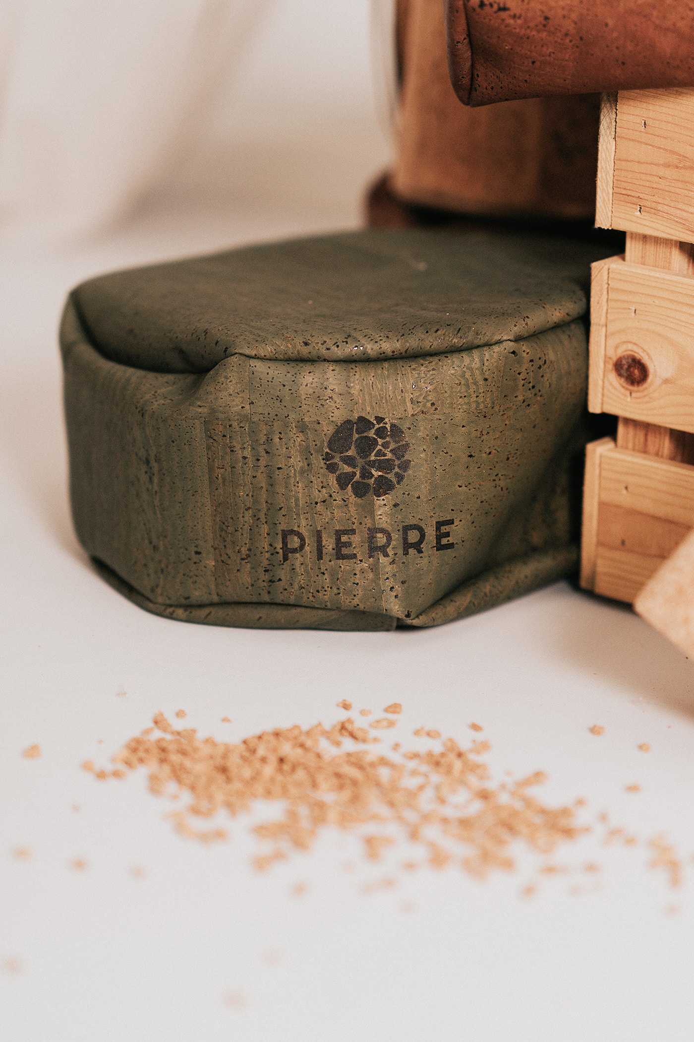 Green Cork Yoga Bolster By PIERRE