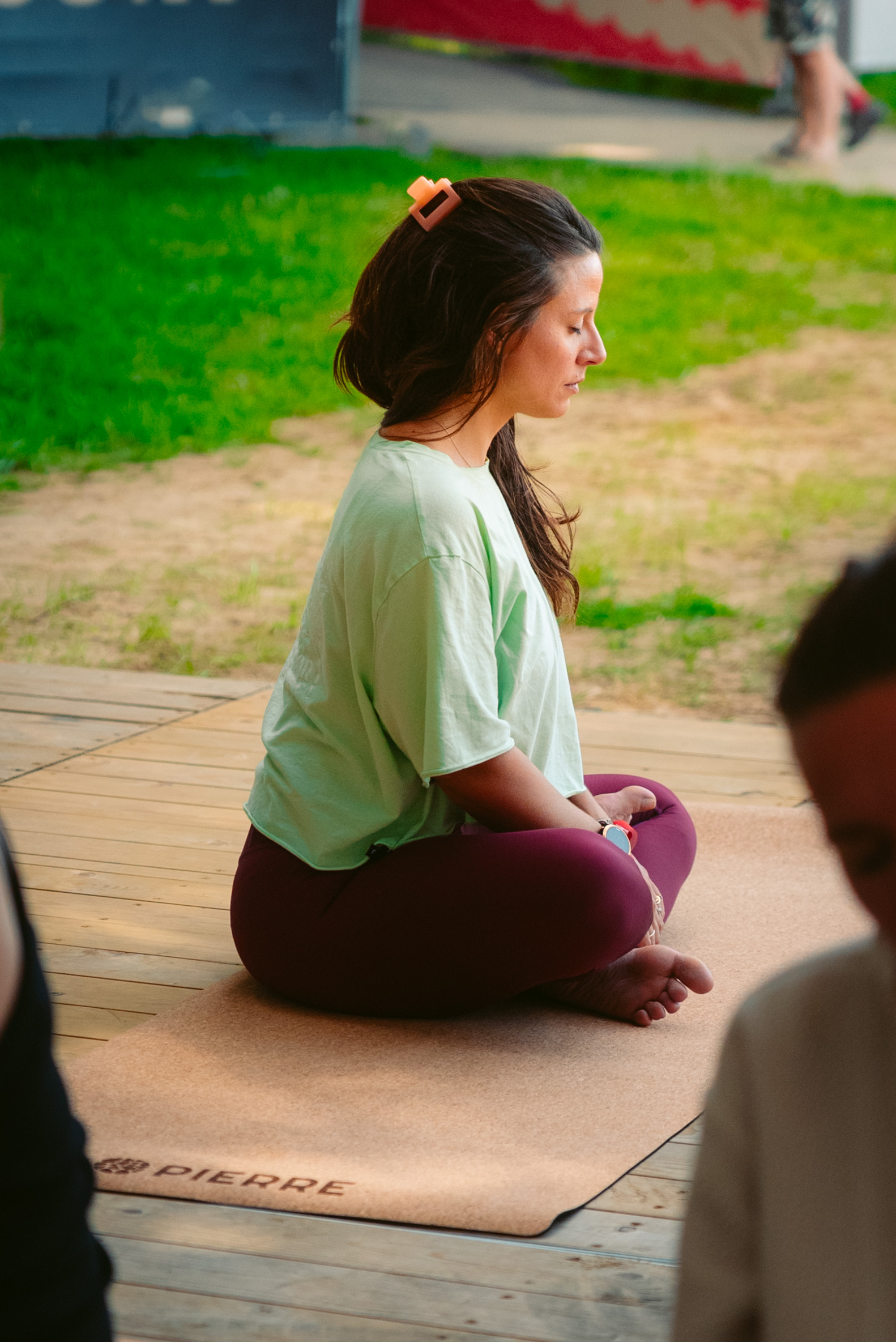 Rock Werchter Woman Seated Green Shirt