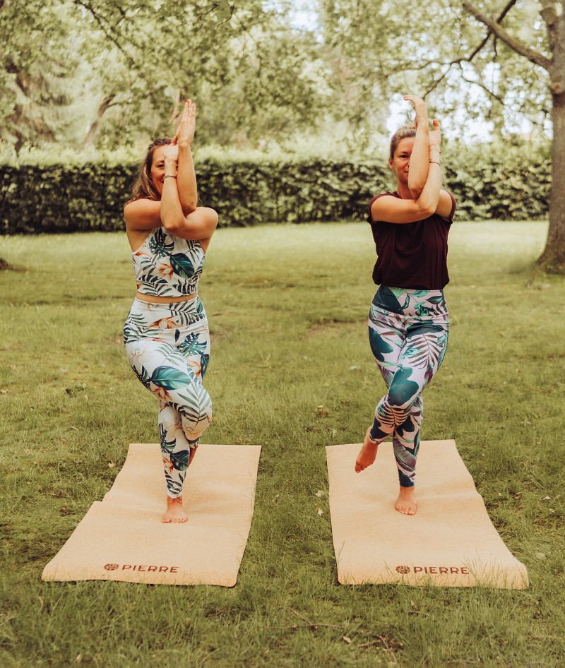 Eagle Pose On PIERRE Cork Mats