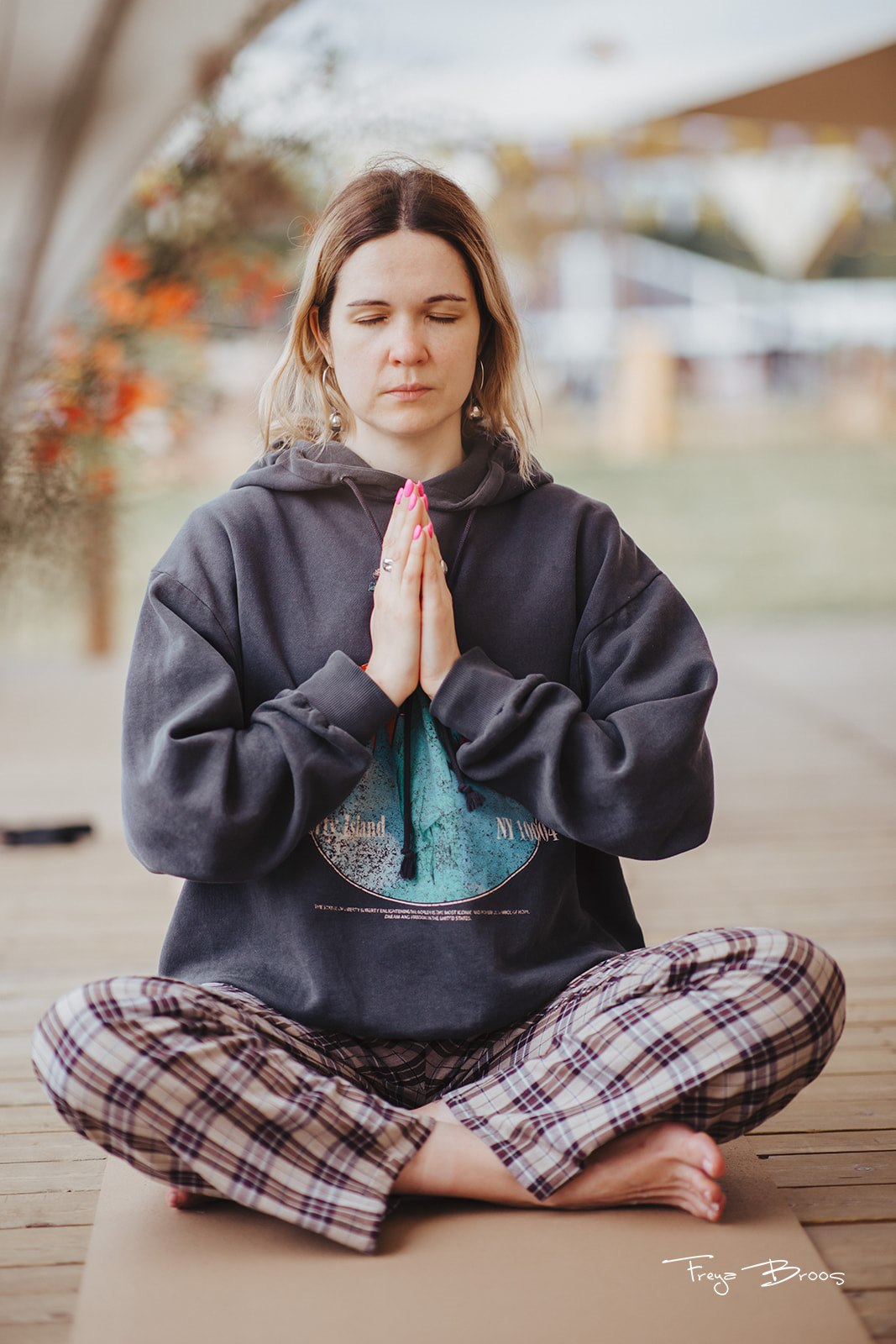 Festival Dome Woman Meditating Hoodie