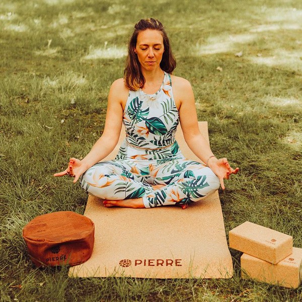 Woman Meditating On PIERRE Cork Mat