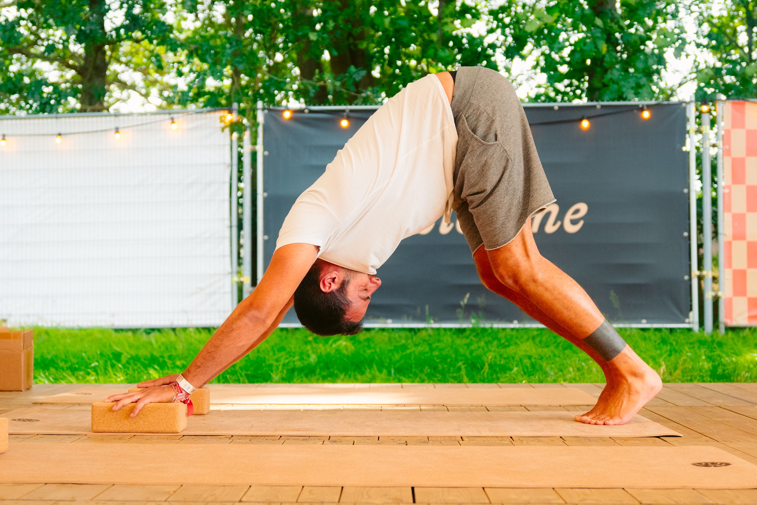 Rock Werchter Downward Dog Man Banner