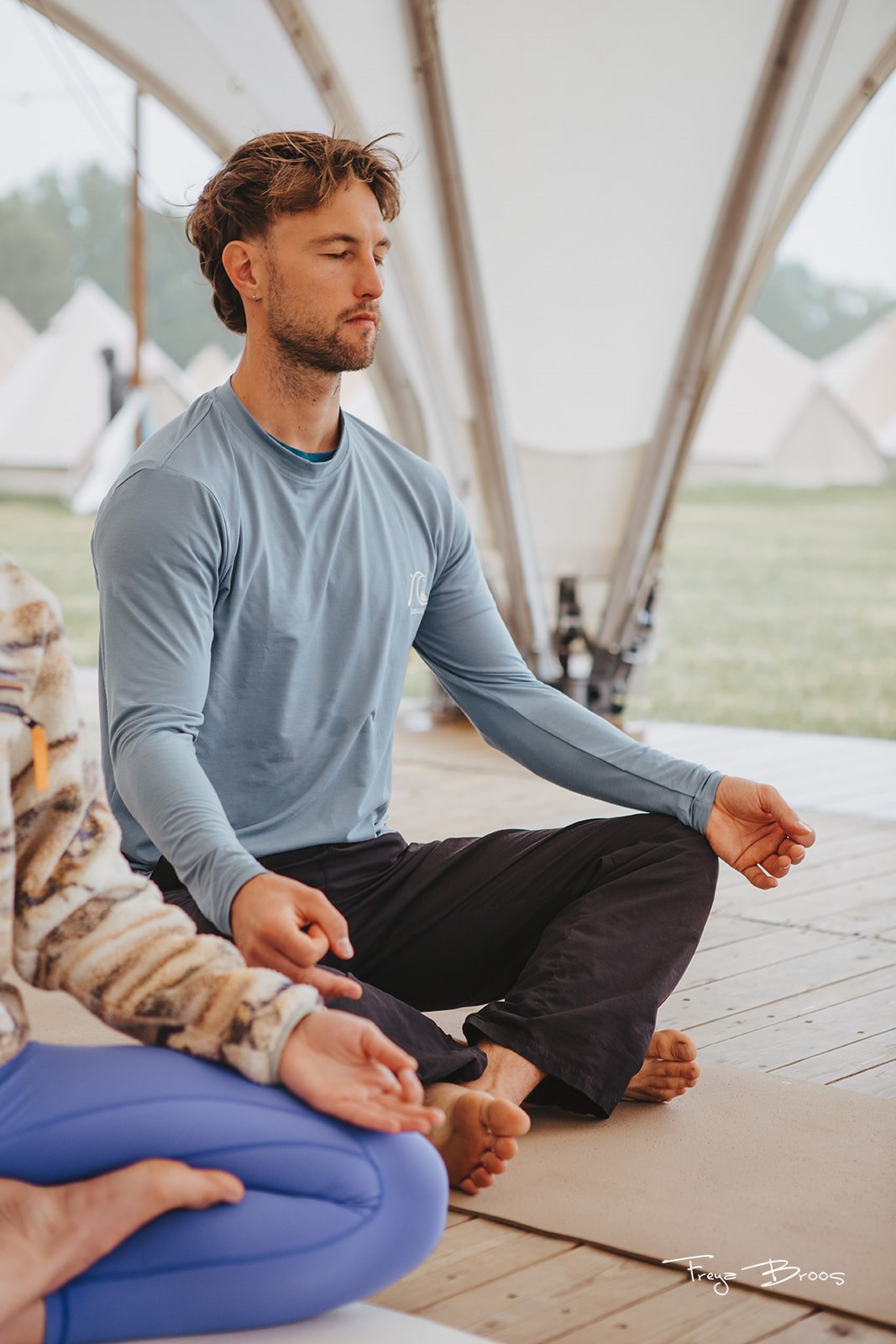 Festival Dome Man Meditating Cross Legged