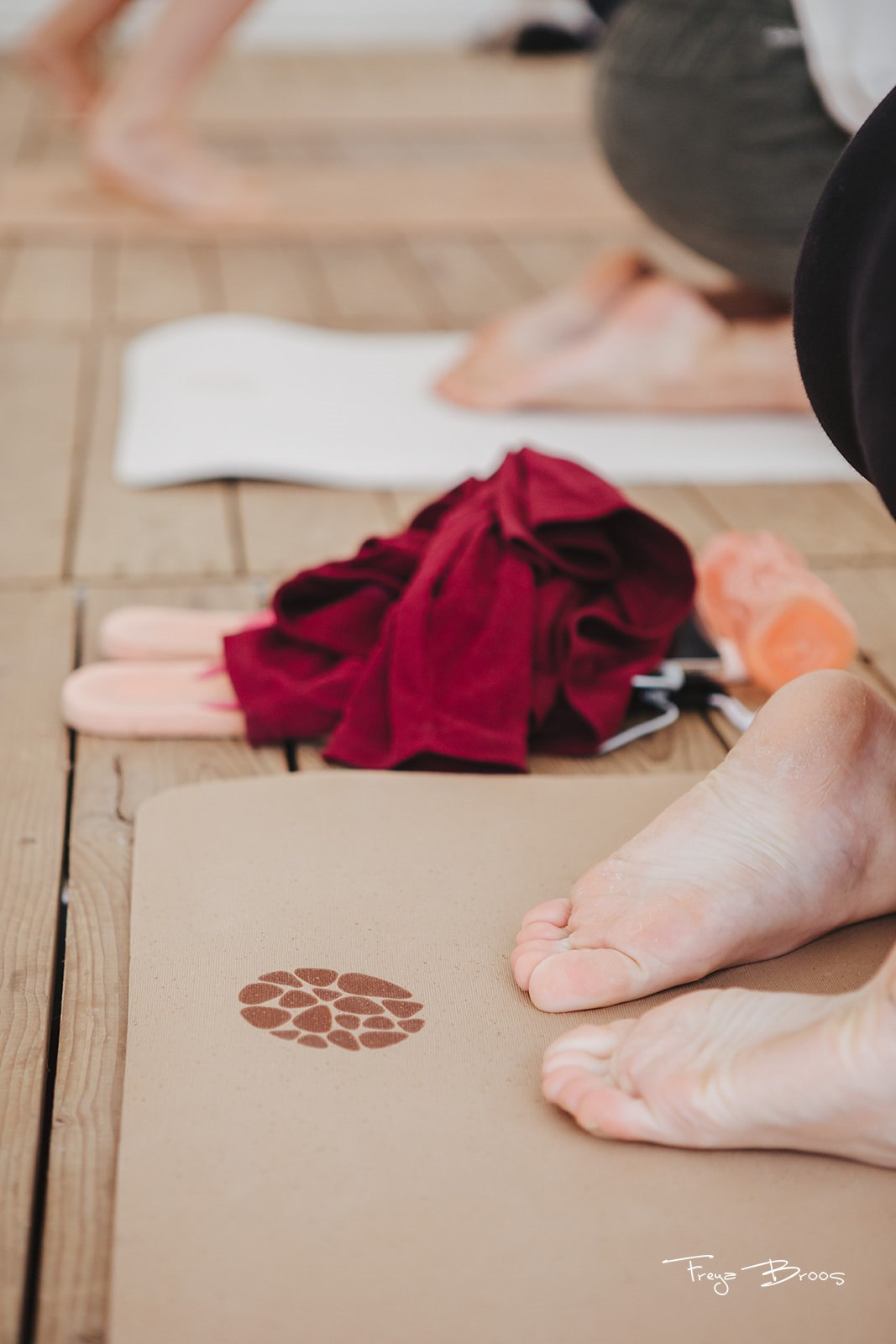 Festival Dome Feet Cork Mat Logo