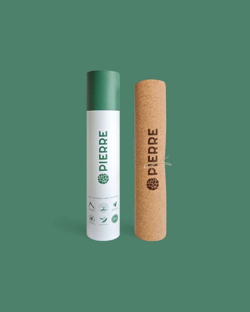 PIERRE Cork Yoga Mat And Packaging