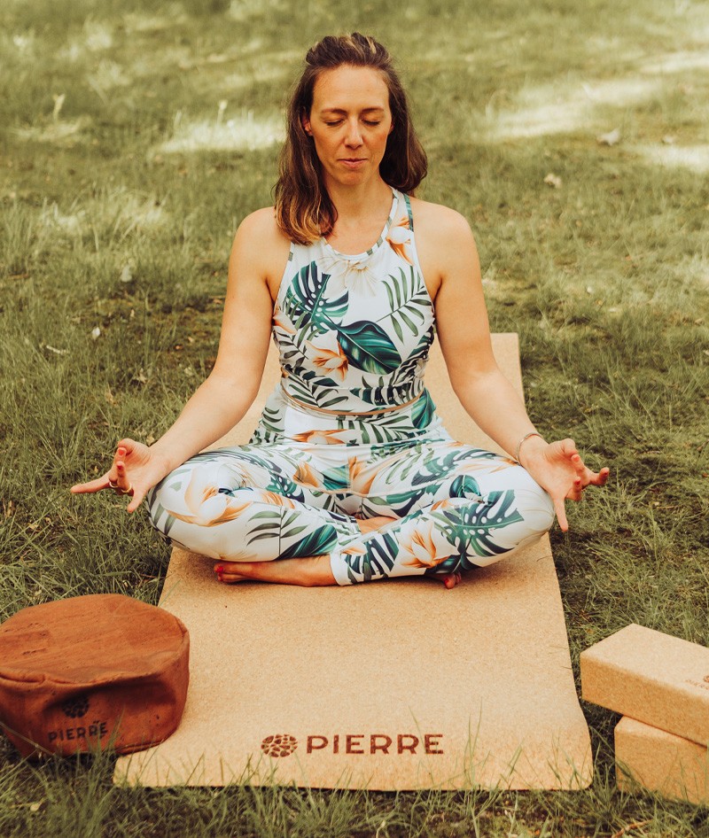Woman Meditating On PIERRE Cork Mat