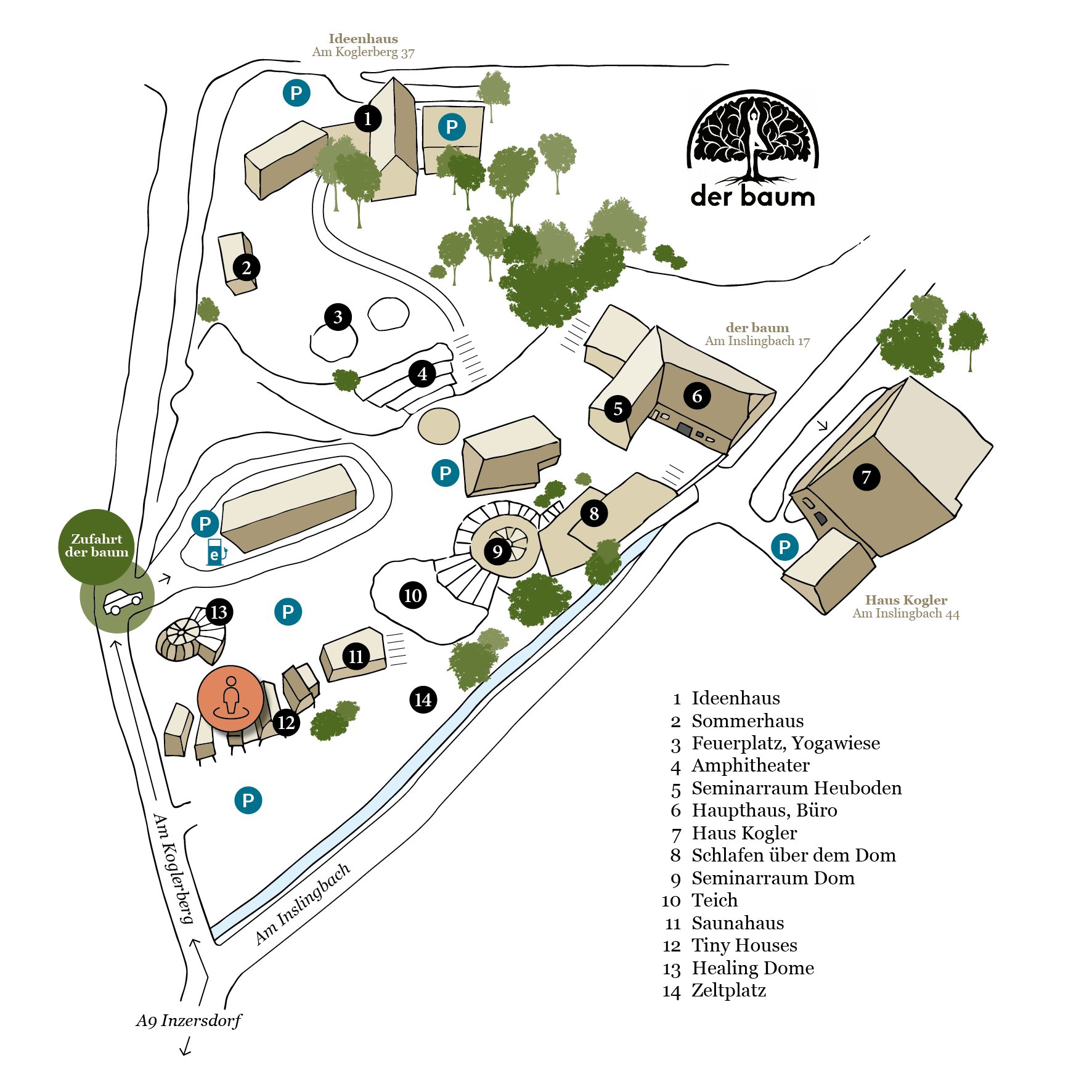 Der Baum Retreat Center Site Map