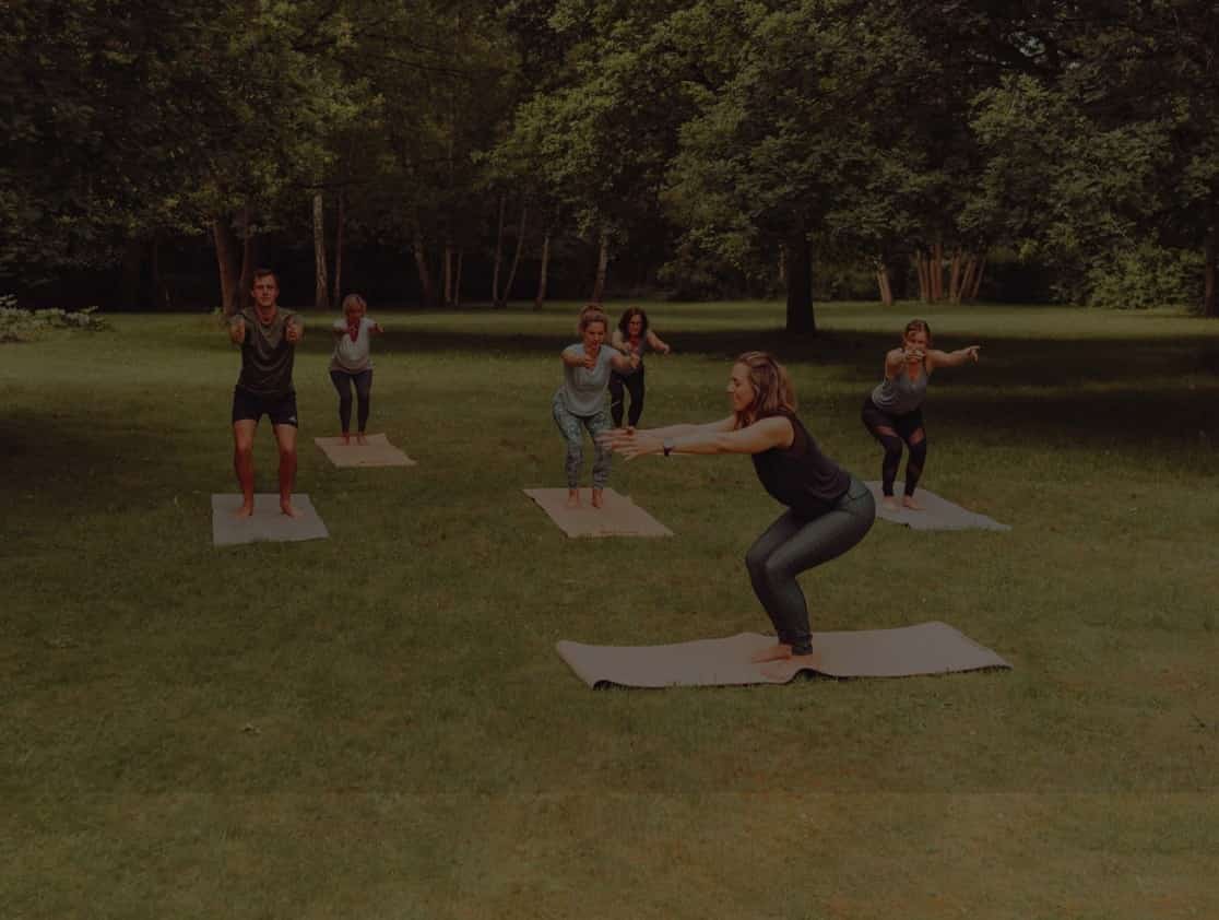 Group yoga practice on PIERRE cork mats