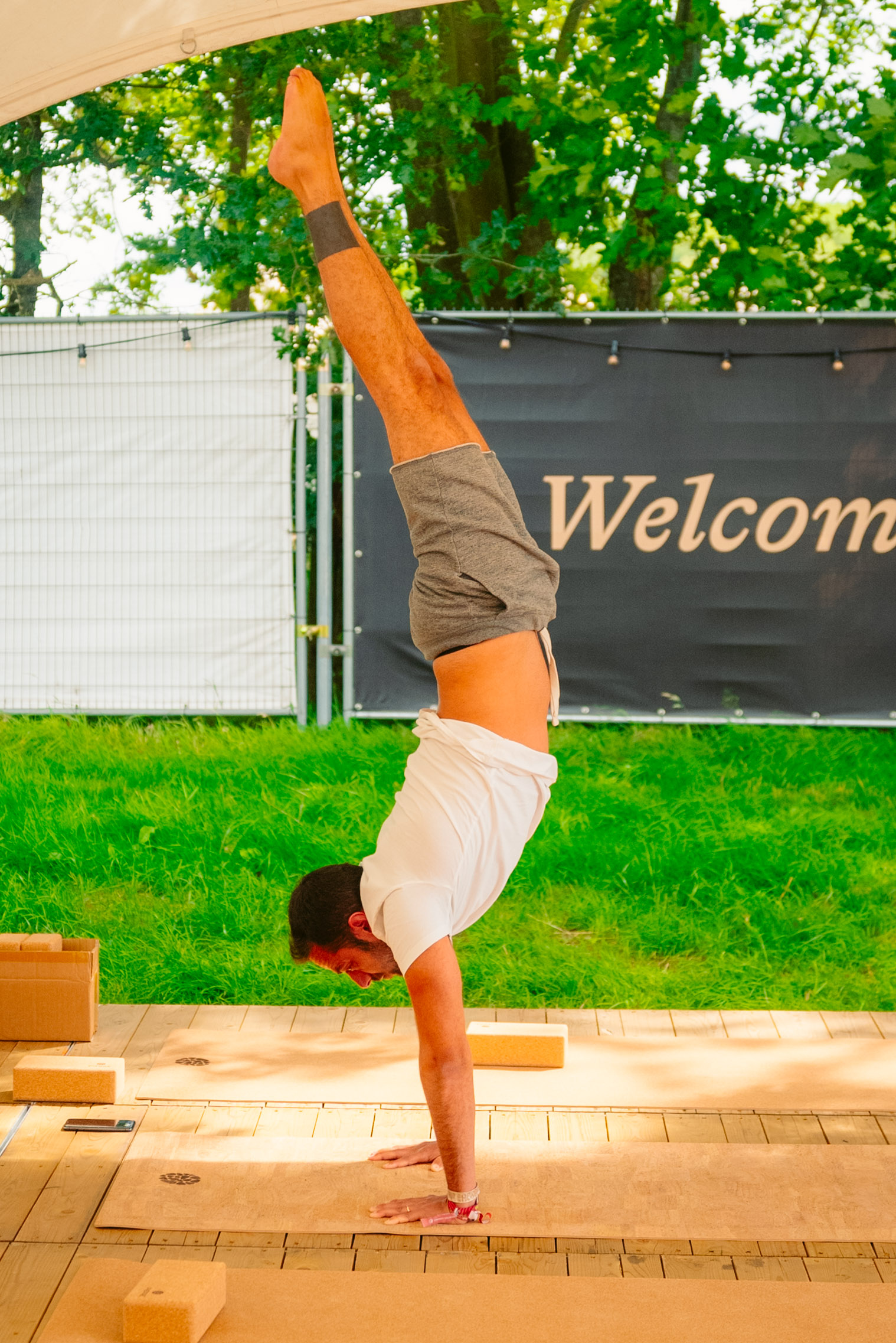 Rock Werchter Handstand Welcome Sign Grass