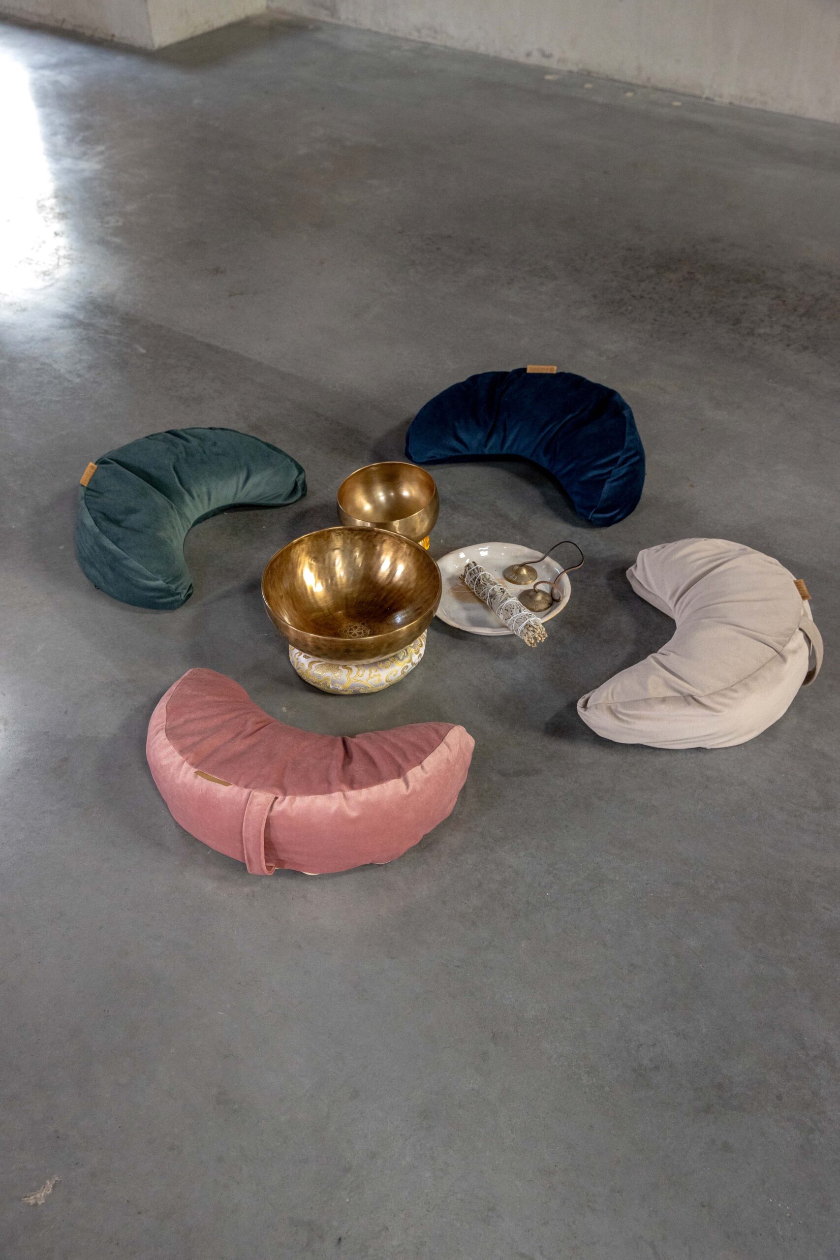 Meditation Cushions And Tibetan Singing Bowls