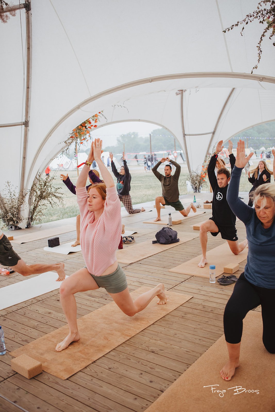 Festival Dome Class Warrior Pose Pink