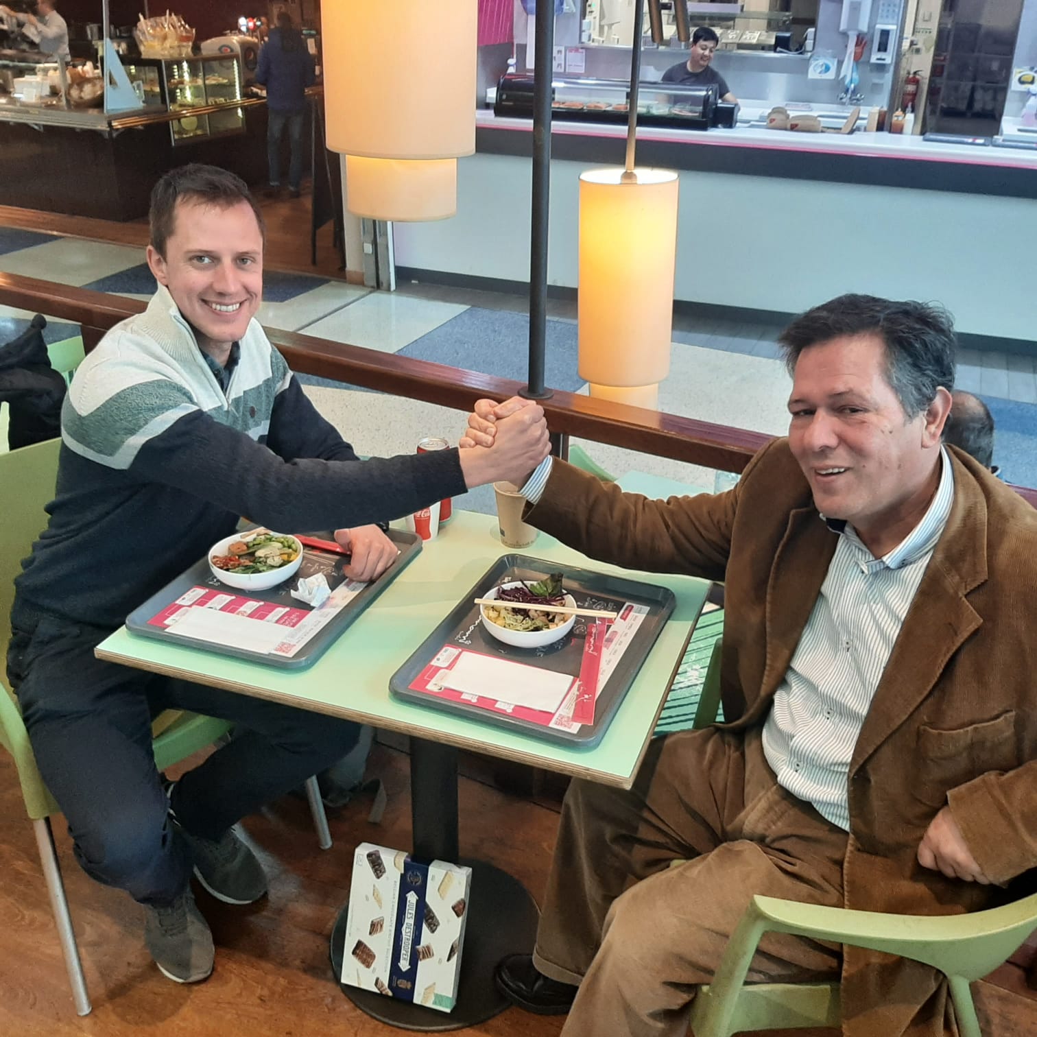 Team Lunch Partner Meeting Handshake