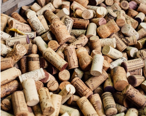 Natural Wine Corks Pile Close Up