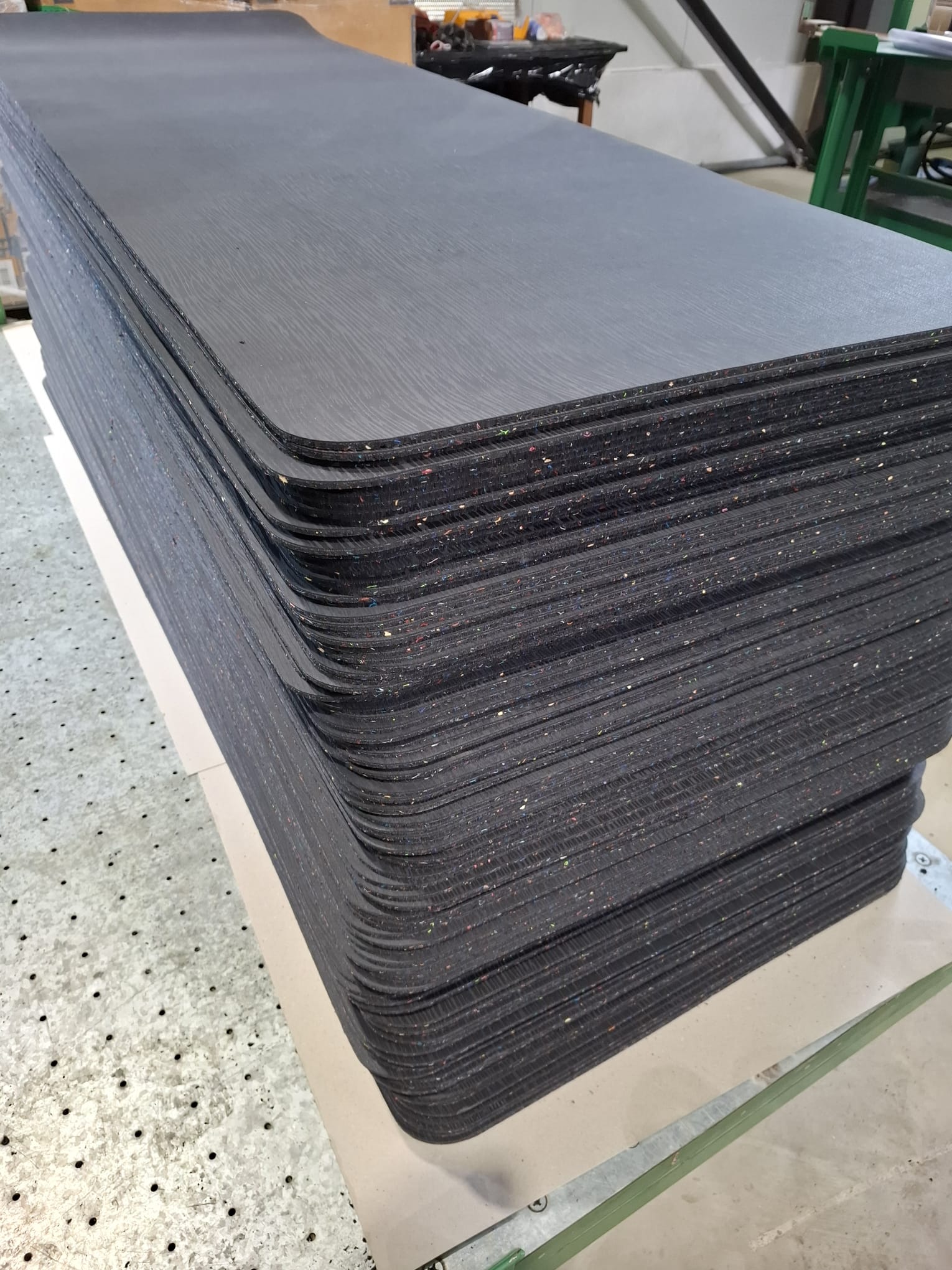 Recycled Rubber Mat Sheets Stack