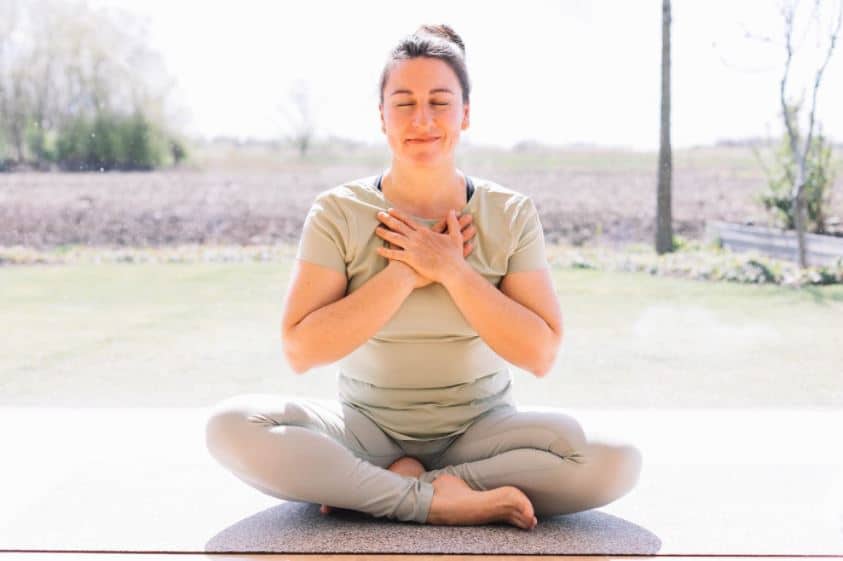 Woman Meditating On PIERRE Cork Mat