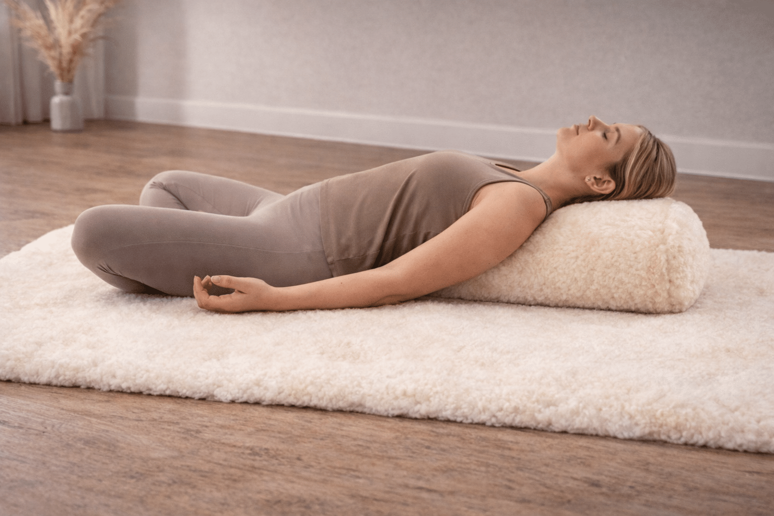 Woman Resting On PIERRE Wool Bolster