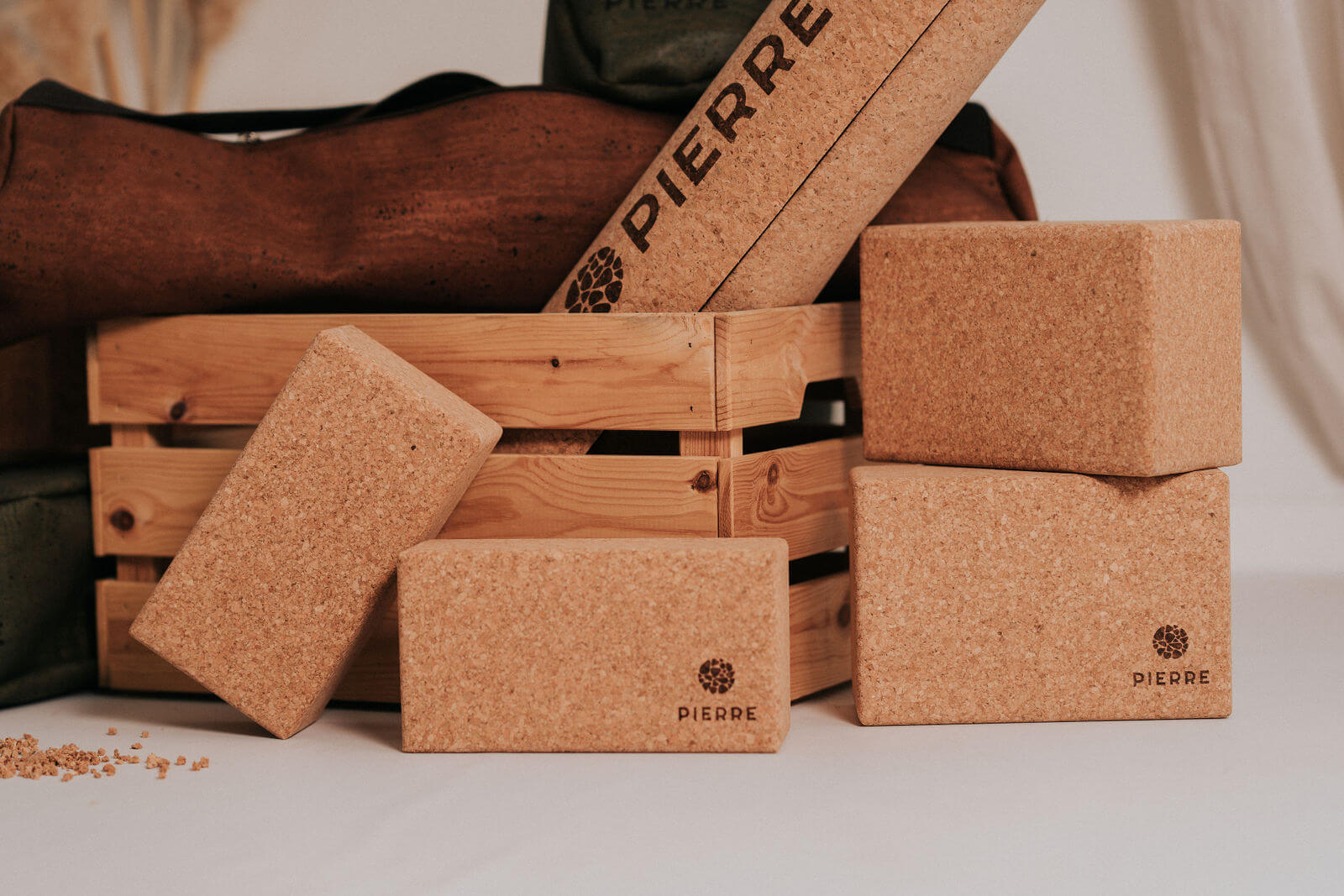 Natural Cork Yoga Blocks By PIERRE