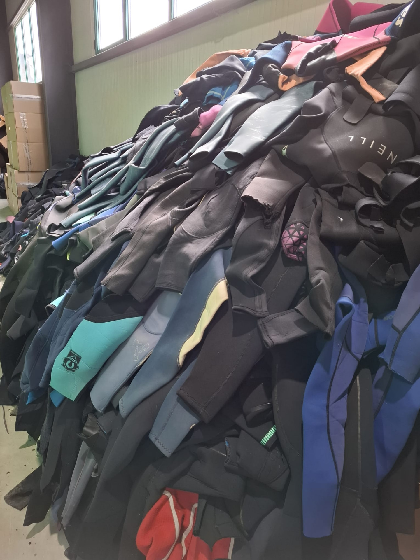 Collected Wetsuits For Recycling