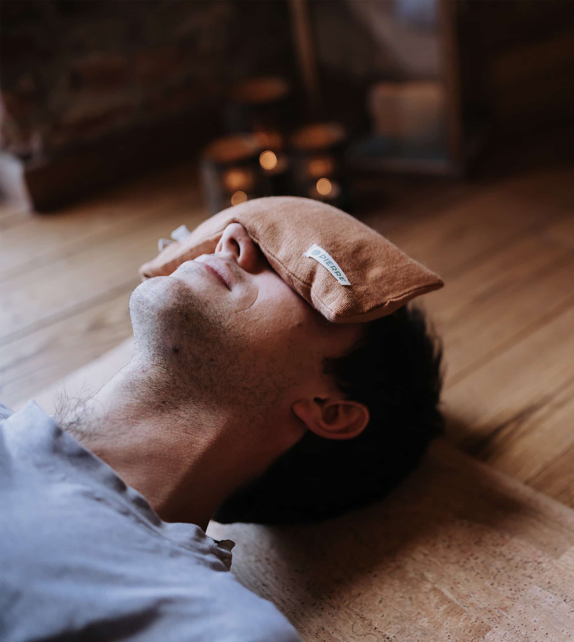 Man Using PIERRE Eye Pillow