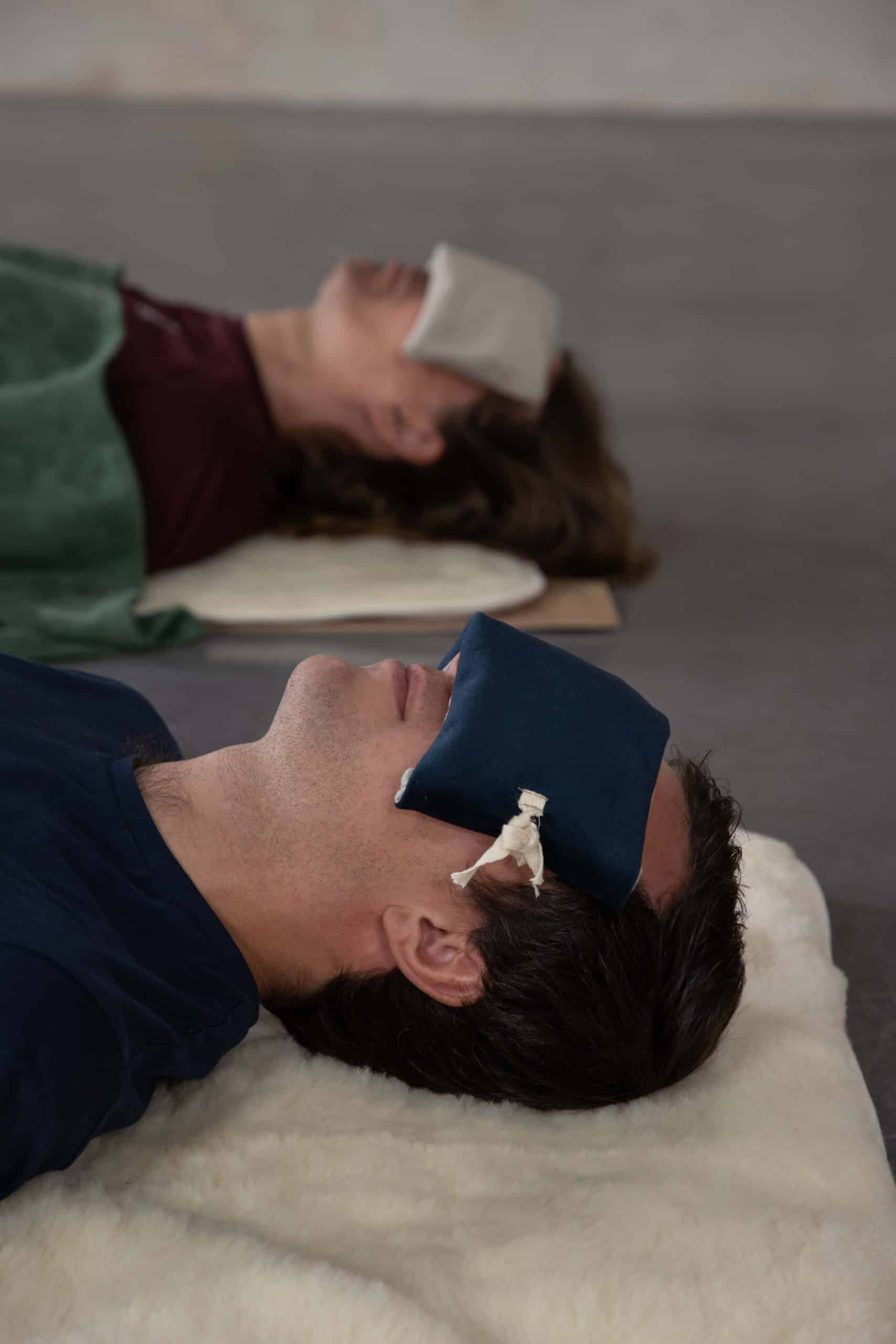 Yoga Eye Pillows On PIERRE Wool Mats