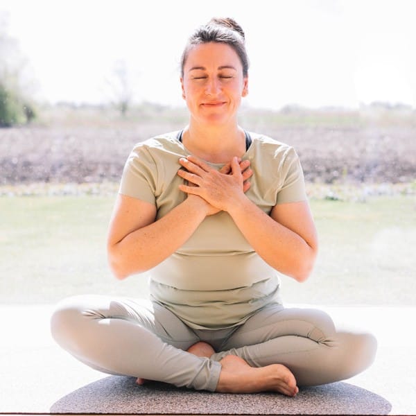 Woman Meditating On PIERRE Cork Mat